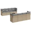 Image de vidaXL Salon de Jardin avec Coussins 9 pcs Beige résine tressée