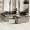 Image de vidaXL Salon de jardin avec coussins 13 pcs gris clair résine tressée