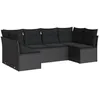 Image de vidaXL Salon de Jardin 6 pcs avec Coussins Noir résine tressée
