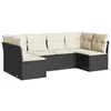 Image de vidaXL Salon de Jardin 6 pcs avec Coussins Noir résine tressée
