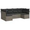Image de vidaXL Salon de Jardin 6 pcs avec Coussins Gris résine tressée