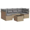 Image de vidaXL Salon de Jardin avec Coussins 7 pcs Beige résine tressée