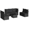 Image de vidaXL Salon de Jardin avec Coussins 8 pcs, Canapés avec Pieds Réglables, Ensemble de Meubles d'Extérieur Patio Terrasse, Moderne, Noir Résine Tressée