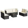 Image de vidaXL Salon de Jardin avec Coussins 8 pcs, Canapés avec Pieds Réglables, Ensemble de Meubles d'Extérieur Patio Terrasse, Moderne, Noir Résine Tressée