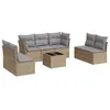 Image de vidaXL Salon de Jardin avec Coussins 8 pcs, Canapés avec Pieds Réglables, Ensemble de Meubles d'Extérieur Patio Terrasse, Moderne, Beige Résine Tressée