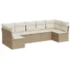 Image de vidaXL Salon de Jardin avec Coussins 7 pcs, Canapés avec Pieds Réglables, Ensemble de Meubles d'Extérieur Patio Terrasse, Moderne, Beige Résine Tressée
