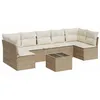 Image de vidaXL Salon de Jardin avec Coussins 8 pcs Beige résine tressée