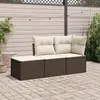Image de vidaXL Salon de jardin avec coussins 3 pcs marron résine tressée