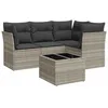 Image de vidaXL Salon de Jardin avec Coussins 5 pcs, Canapés avec Pieds Réglables, Ensemble de Meubles d'Extérieur Patio Terrasse, Moderne, Gris Clair Résine Tressée