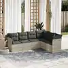 Image de vidaXL Salon de jardin 6 pcs avec coussins gris clair résine tressée