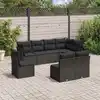 Image de vidaXL Salon de jardin 8 pcs avec coussins noir résine tressée