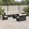 Image de vidaXL Salon de jardin 11 pcs avec coussins noir résine tressée