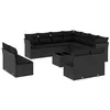 Image de vidaXL Salon de Jardin avec Coussins 12 pcs, Canapés avec Pieds Réglables, Ensemble de Meubles d'Extérieur Patio Terrasse, Moderne, Noir Résine Tressée