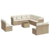 Image de vidaXL Salon de Jardin avec Coussins 12 pcs, Canapés avec Pieds Réglables, Ensemble de Meubles d'Extérieur Patio Terrasse, Moderne, Beige Résine Tressée