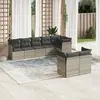 Image de vidaXL Salon de jardin 8 pcs avec coussins gris clair résine tressée