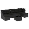 Image de vidaXL Salon de Jardin avec Coussins 8 pcs, Canapés avec Pieds Réglables, Ensemble de Meubles d'Extérieur Patio Terrasse, Moderne, Noir Résine Tressée