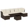Image de vidaXL Salon de Jardin avec Coussins 8 pcs, Canapés avec Pieds Réglables, Ensemble de Meubles d'Extérieur Patio Terrasse, Moderne, Marron Résine Tressée