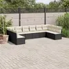 Image de vidaXL Salon de jardin 10 pcs avec coussins noir résine tressée