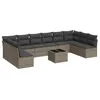 Image de vidaXL Salon de Jardin avec Coussins 11 pcs, Canapés avec Pieds Réglables, Ensemble de Meubles d'Extérieur Patio Terrasse, Moderne, Gris Résine Tressée