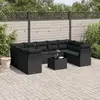 Image de vidaXL Salon de jardin 10 pcs avec coussins noir résine tressée