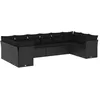 Image de vidaXL Salon de Jardin avec Coussins 10 pcs, Canapés avec Pieds Réglables, Ensemble de Meubles d'Extérieur Patio Terrasse, Moderne, Noir Résine Tressée