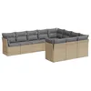 Image de vidaXL Salon de Jardin avec Coussins 10 pcs, Canapés avec Pieds Réglables, Ensemble de Meubles d'Extérieur Patio Terrasse, Moderne, Beige Résine Tressée