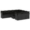 Image de vidaXL Salon de Jardin avec Coussins 11 pcs, Canapés avec Pieds Réglables, Ensemble de Meubles d'Extérieur Patio Terrasse, Moderne, Noir Résine Tressée
