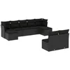 Image de vidaXL Salon de Jardin avec Coussins 9 pcs, Canapés avec Pieds Réglables, Ensemble de Meubles d'Extérieur Patio Terrasse, Moderne, Noir Résine Tressée