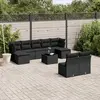 Image de vidaXL Salon de jardin 10 pcs avec coussins noir résine tressée