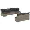 Image de vidaXL Salon de Jardin avec Coussins 10 pcs, Canapés avec Pieds Réglables, Ensemble de Meubles d'Extérieur Patio Terrasse, Moderne, Gris Résine Tressée