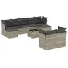 Image de vidaXL Salon de Jardin avec Coussins 10 pcs, Canapés avec Pieds Réglables, Ensemble de Meubles d'Extérieur Patio Terrasse, Moderne, Gris Clair Résine Tressée