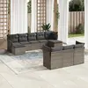 Image de vidaXL Salon de jardin avec coussins 10 pcs gris résine tressée