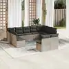 Image de vidaXL Salon de jardin 11 pcs avec coussins gris clair résine tressée