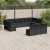 Image de vidaXL Salon de jardin avec coussins 13 pcs noir résine tressée