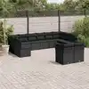 Image de vidaXL Salon de jardin 12 pcs avec coussins noir résine tressée