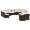Image de vidaXL Salon de Jardin avec Coussins 12 pcs, Canapés de Terrasse, Ensemble de Meubles d'Extérieur Patio, Moderne, Marron Résine Tressée