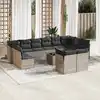 Image de vidaXL Salon de jardin avec coussins 13 pcs gris clair résine tressée