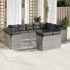 Image de vidaXL Salon de jardin avec coussins 12 pcs gris clair résine tressée