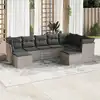 Image de vidaXL Salon de jardin 9 pcs avec coussins gris clair résine tressée