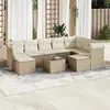 Image de vidaXL Salon de jardin avec coussins 10 pcs beige résine tressée