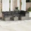 Image de vidaXL Salon de jardin avec coussins 10 pcs gris clair résine tressée