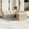 Image de vidaXL Salon de jardin avec coussins 8 pcs beige résine tressée