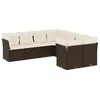 Image de vidaXL Salon de Jardin avec Coussins 8 pcs, Canapés avec Pieds Réglables, Ensemble de Meubles d'Extérieur Patio Terrasse, Marron Résine Tressée