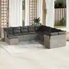 Image de vidaXL Salon de jardin 11 pcs avec coussins gris clair résine tressée