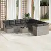 Image de vidaXL Salon de jardin avec coussins 12 pcs gris clair résine tressée