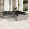 Image de vidaXL Salon de jardin avec coussins 12 pcs gris clair résine tressée