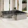 Image de vidaXL Salon de jardin avec coussins 13 pcs gris clair résine tressée
