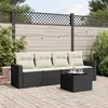Image de vidaXL Salon de jardin 5 pcs avec coussins noir résine tressée