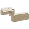 Image de vidaXL Salon de Jardin avec Coussins 7 pcs Beige résine tressée