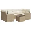 Image de vidaXL Salon de Jardin avec Coussins 7 pcs, Canapés avec Pieds Réglables, Ensemble de Meubles d'Extérieur Patio Terrasse, Beige Résine Tressée